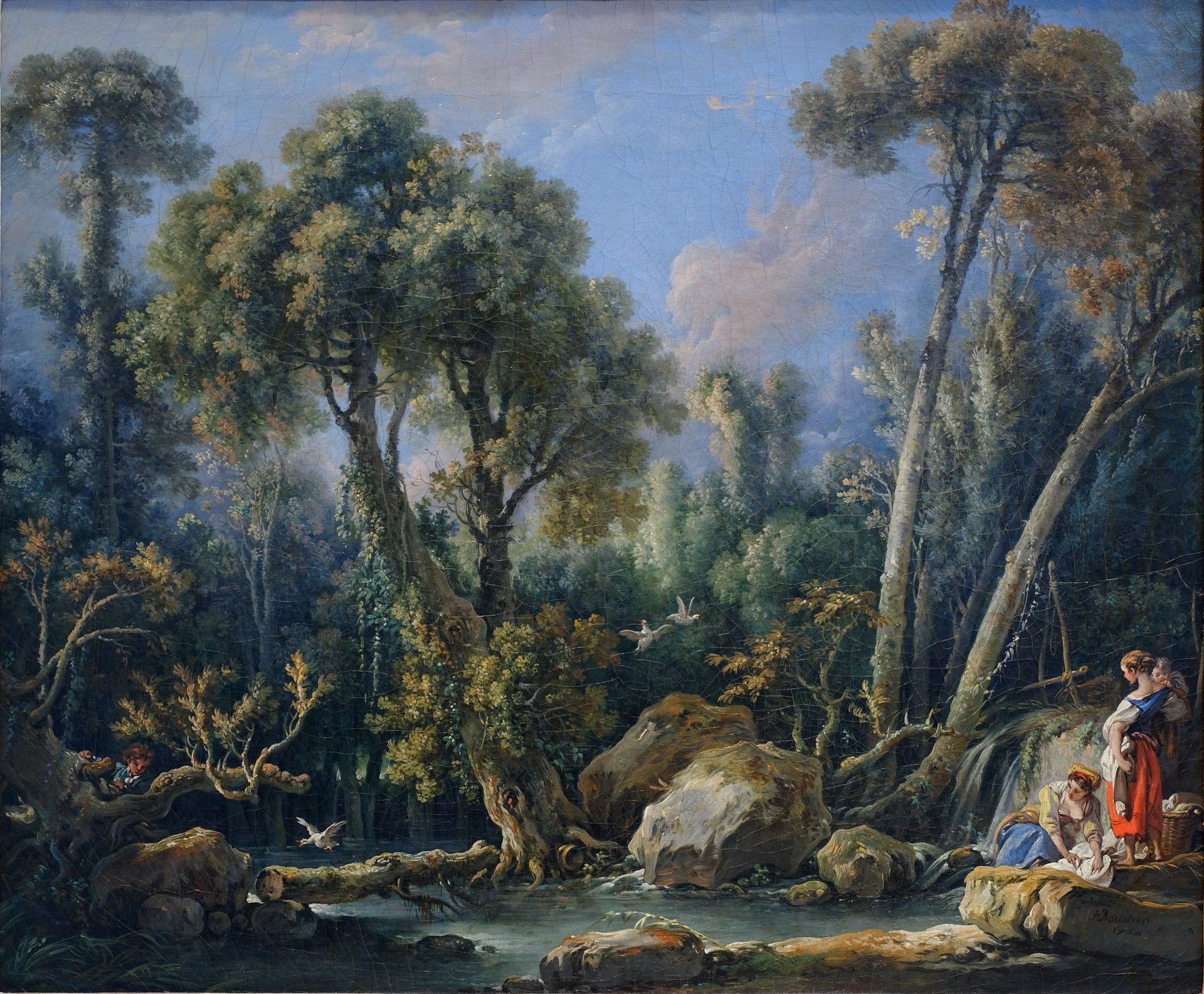 Laundresses in a Landscape - François Boucher
