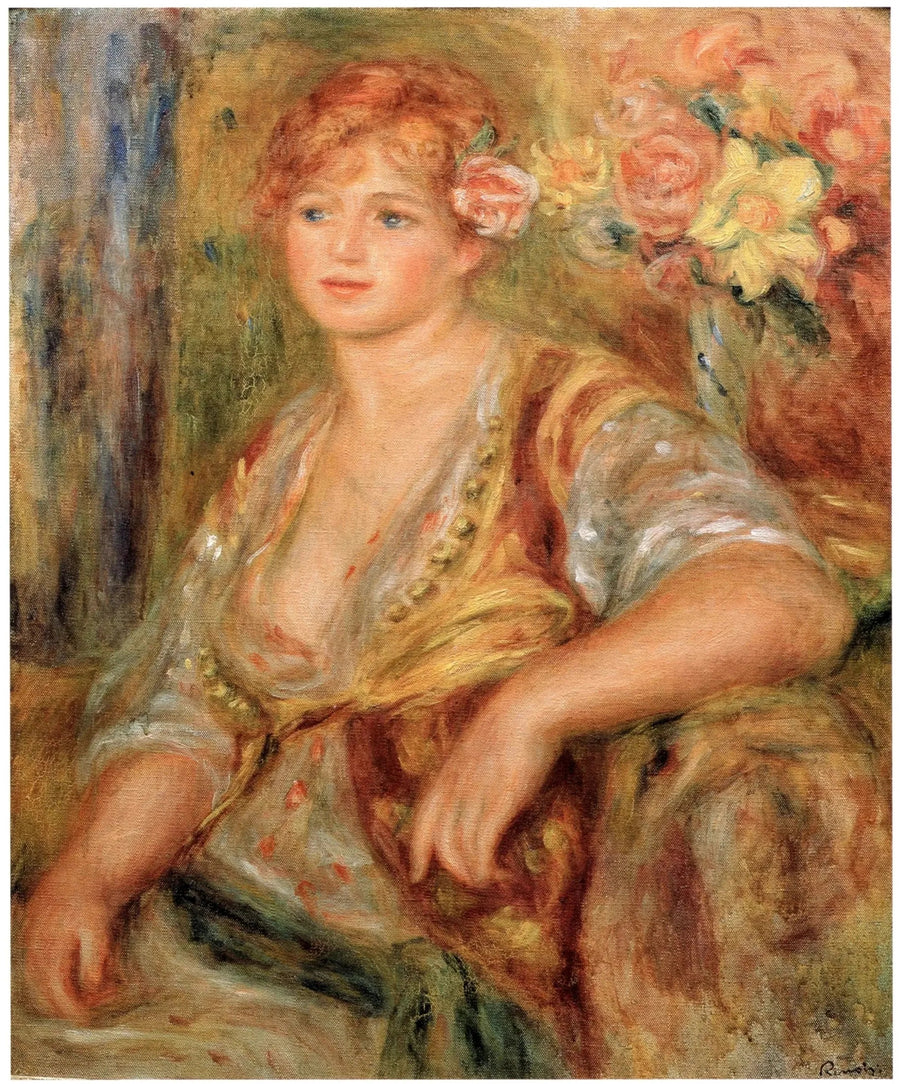 Blonde with a Rose - Pierre-Auguste Renoir