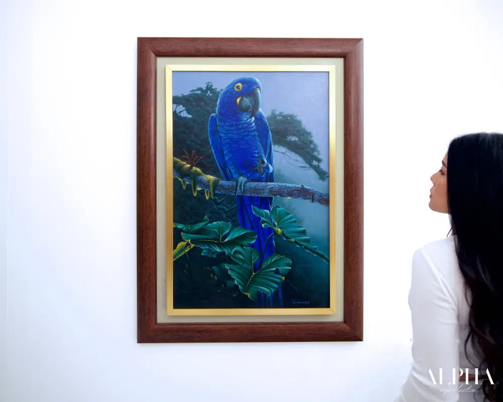 Blue Parrot in the Jungle - Hudsadayuth | 60 x 90 cm Reproductions de tableaux à la peinture à l’huile