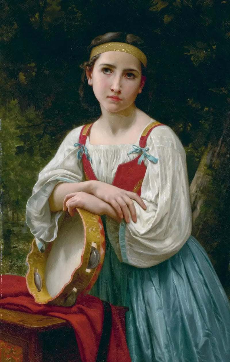 Gypsy with Basque Drum - Bouguereau