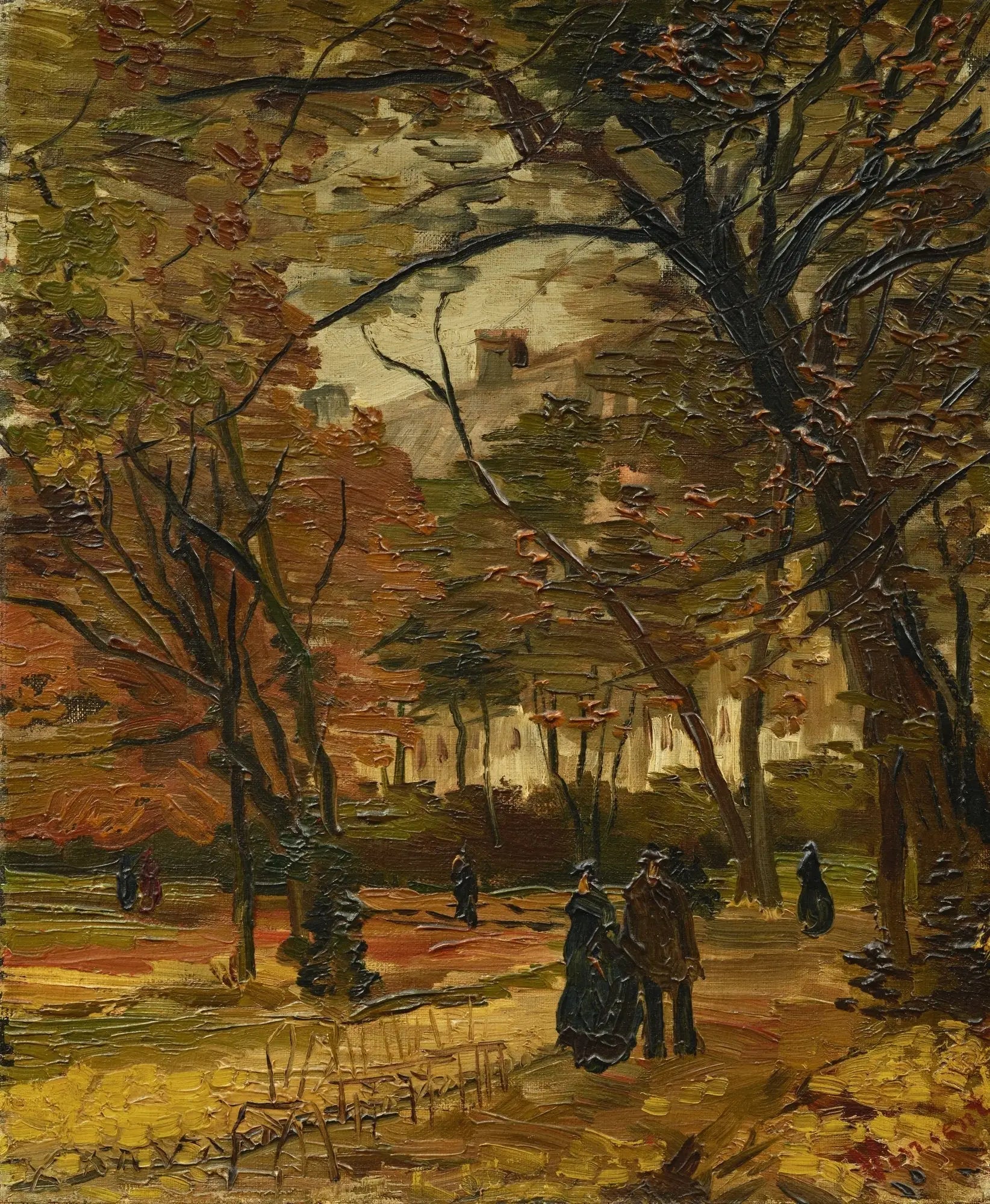 Reproduction du tableau « Bois de Boulogne avec des passants - Vincent van Gogh » par Alpha Reproduction en peinture à l’huile