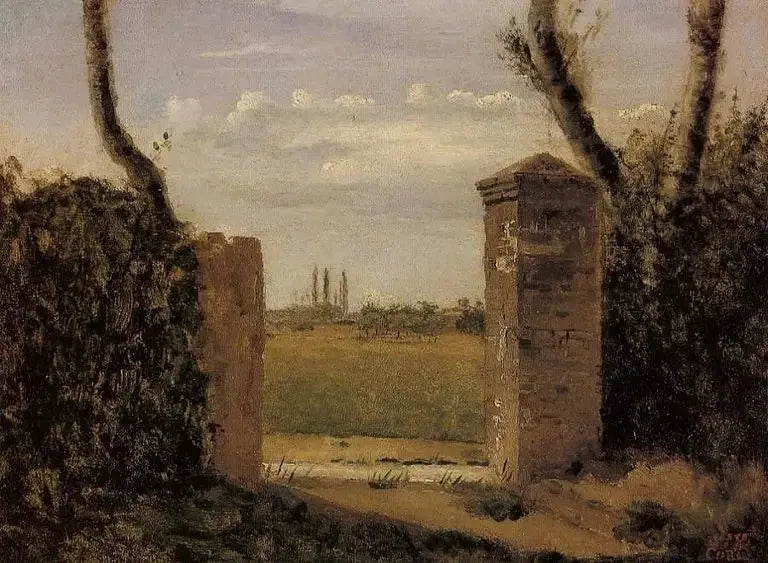 Bois-Guillaume, near Rouen, porte flanquée de deux piliers - Jean-Baptiste Camille Corot
