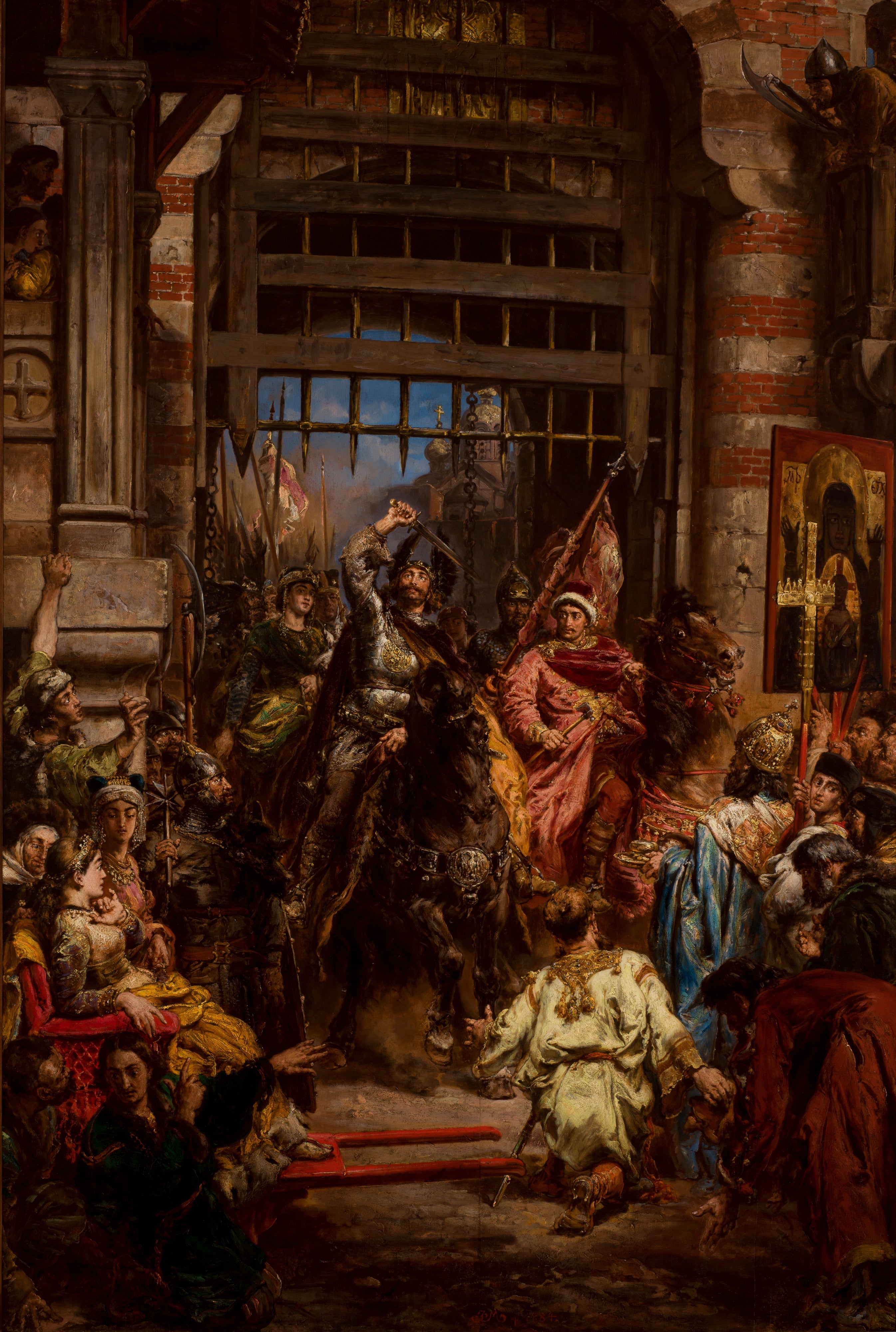 Boleslas the Brave with Sviatopolk at the Golden Gate of Kiev - Jan Matejko