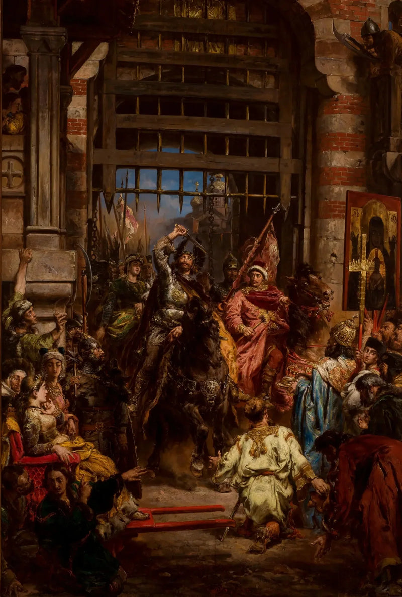 Boleslas the Brave with Sviatopolk at the Golden Gate of Kiev - Jan Matejko