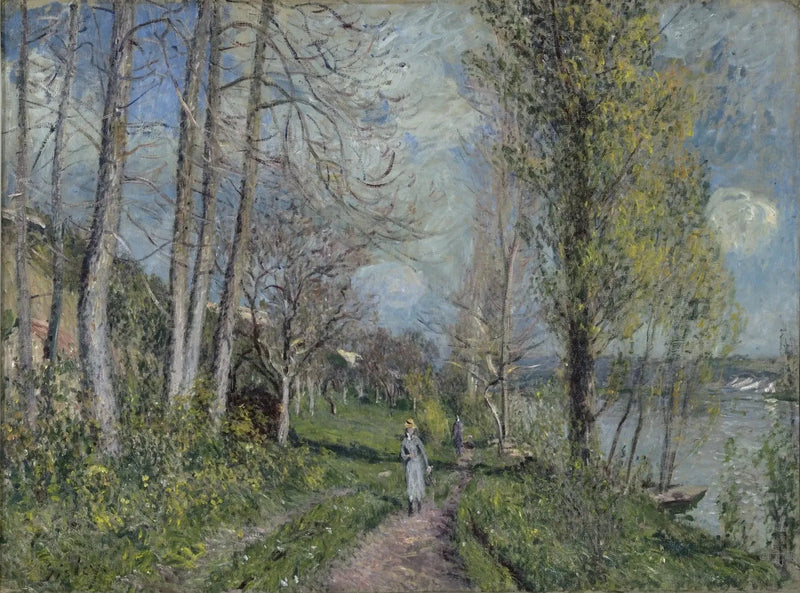 Bank of the Seine at By - Alfred Sisley
