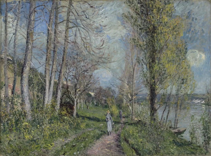 Bank of the Seine at By - Alfred Sisley