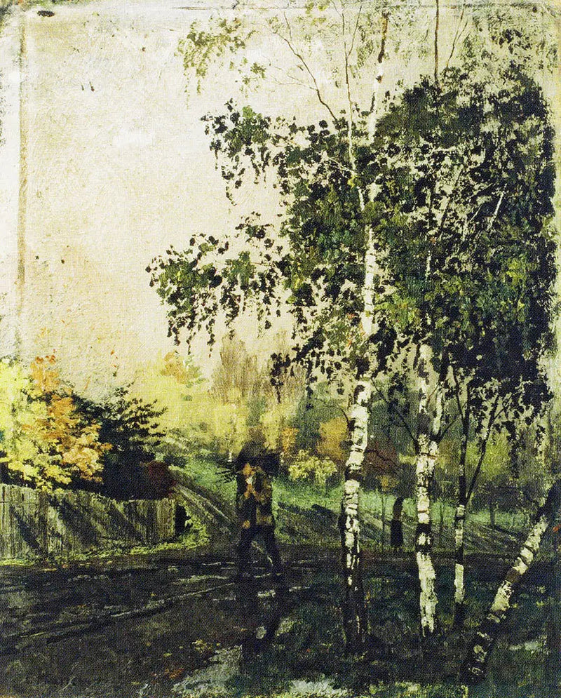 Birches and Men Carrying Branches - Edvard Munch
