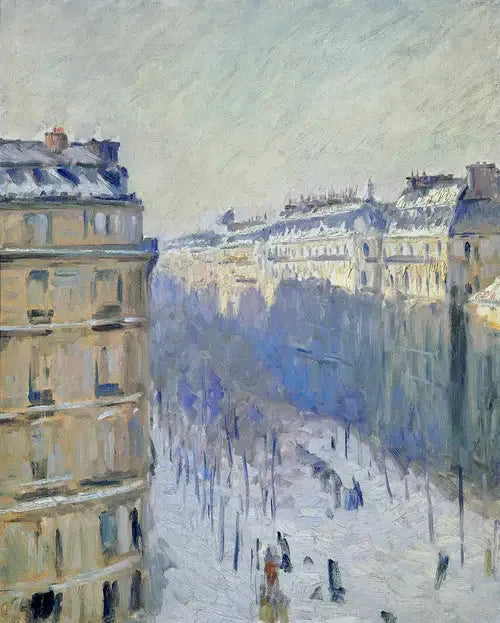 Boulevard Haussmann, snow effect - Gustave Caillebotte