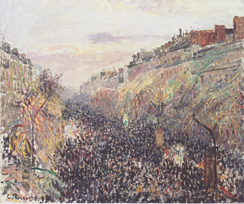 Boulevard Montmartre, Mardi Gras, at sunset - Camille Pissarro