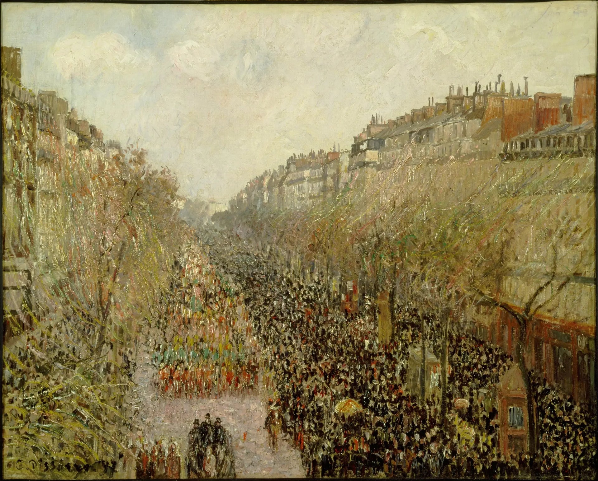Boulevard Montmartre, Mardi Gras - Camille Pissarro image 1 reproduction d’œuvre d’art à l’huile