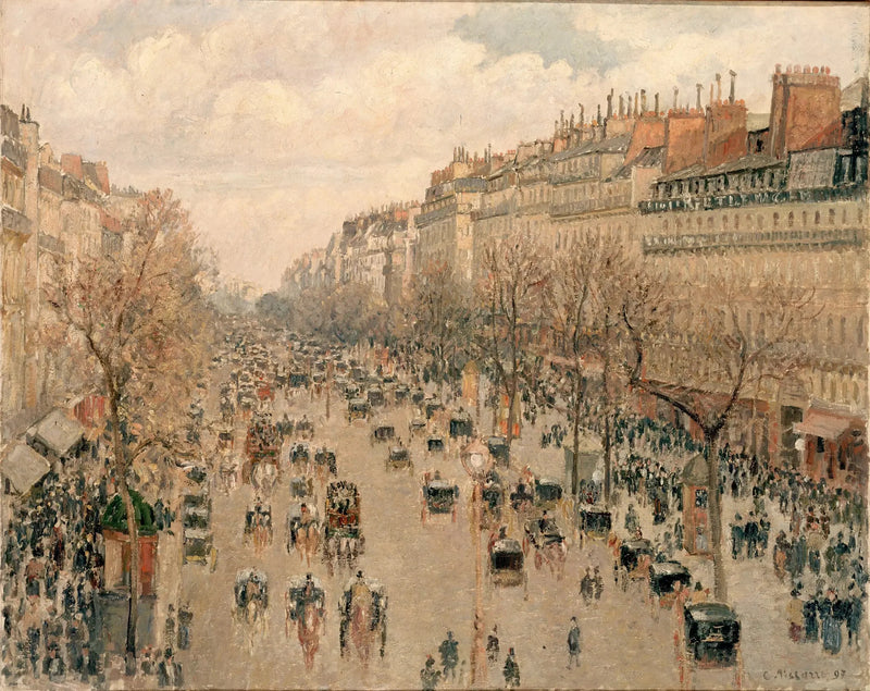 Boulevard Montmartre, afternoon sun - Camille Pissarro