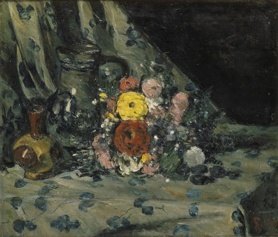 Bouquet with Yellow Dahlia - Paul Cézanne