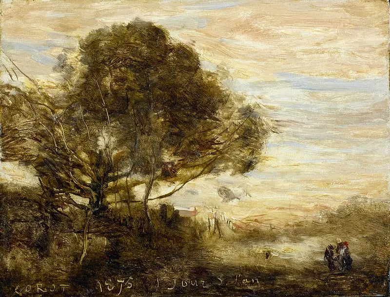 Tree Bouquet by the Water - Jean-Baptiste Camille Corot