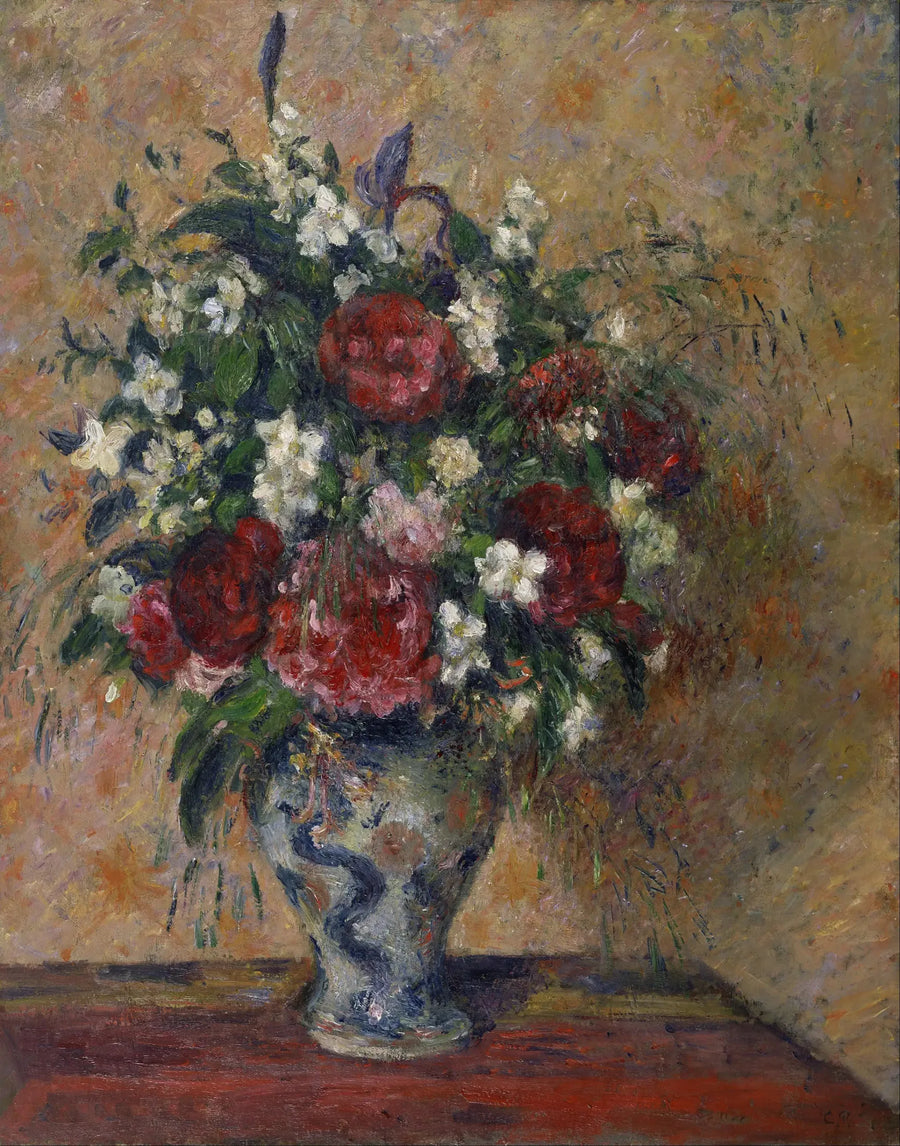 Bouquet of Flowers: Peonies and Mock Orange - Camille Pissarro