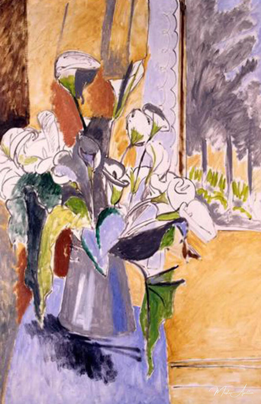 Bouquet de fleurs sur une véranda - Matisse - Reproductions de tableaux et peintures haut de gamme