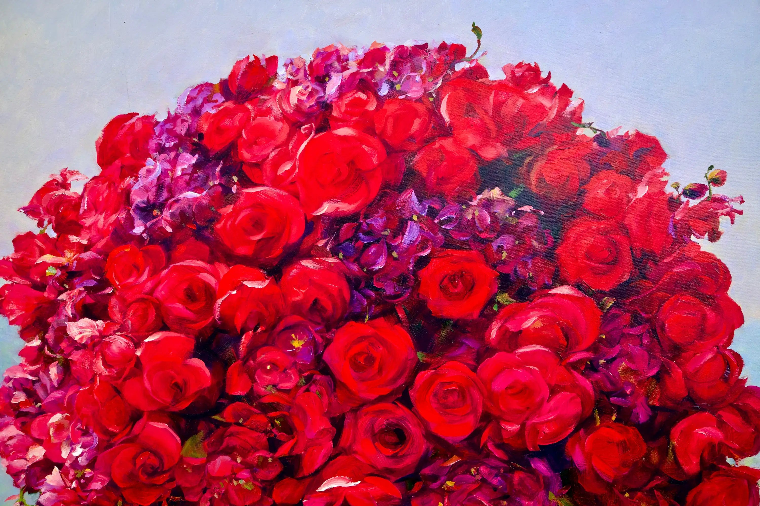 Bouquet de Rose | 100 x 130 cm image 3 tableau peint à l’huile sur toile