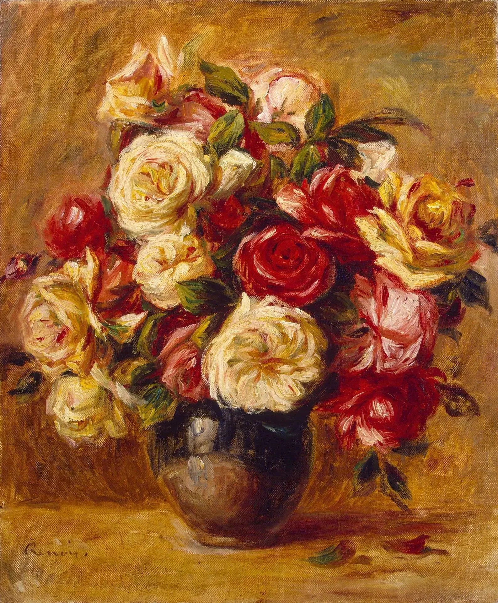 Bouquet de roses - Pierre-Auguste Renoir image 1 copie de tableau peinte à la main