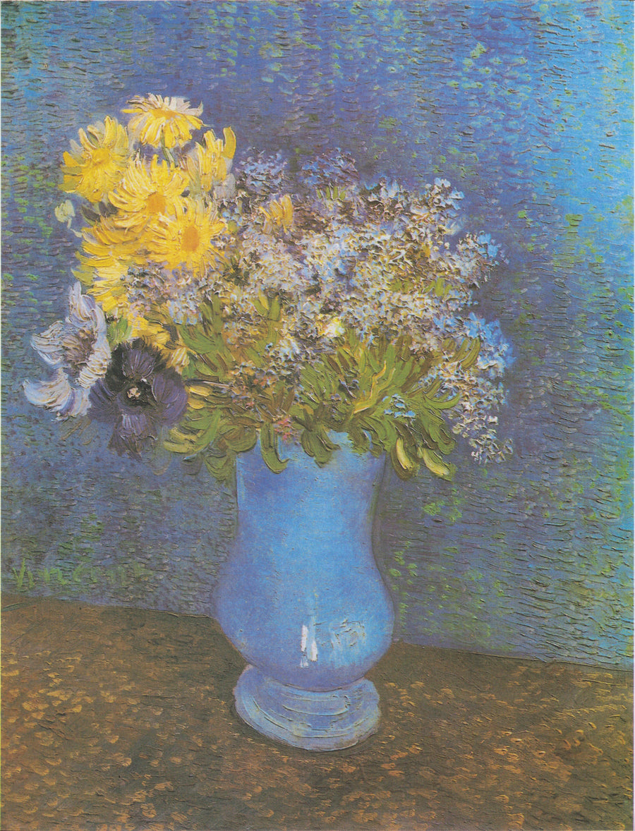 Bouquet of flowers in a blue vase - Vincent van Gogh