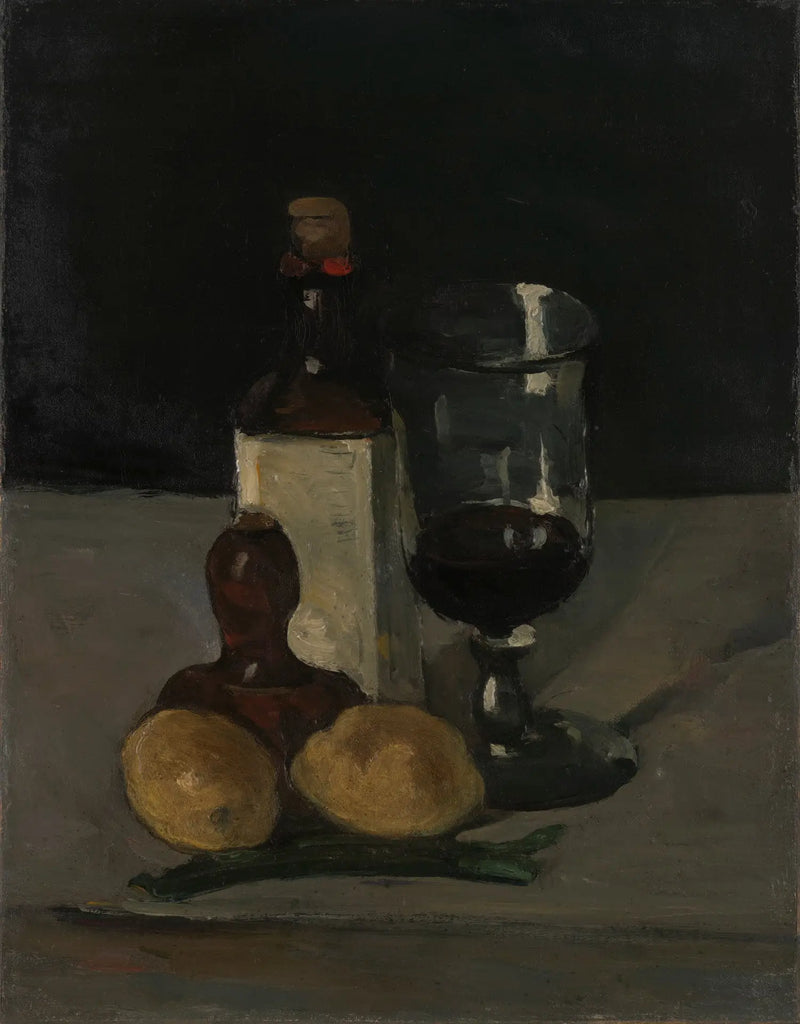 Bottle, glass and lemons - Paul Cézanne
