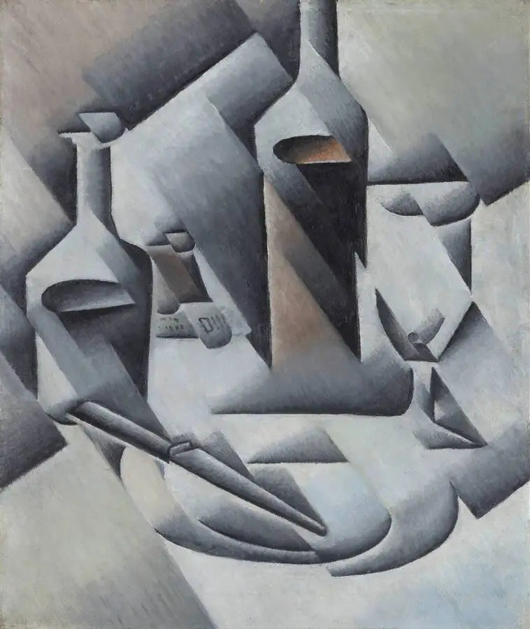 Bottles and Knife - Juan Gris