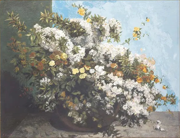 Flowering Branches and Flowers - Gustave Courbet