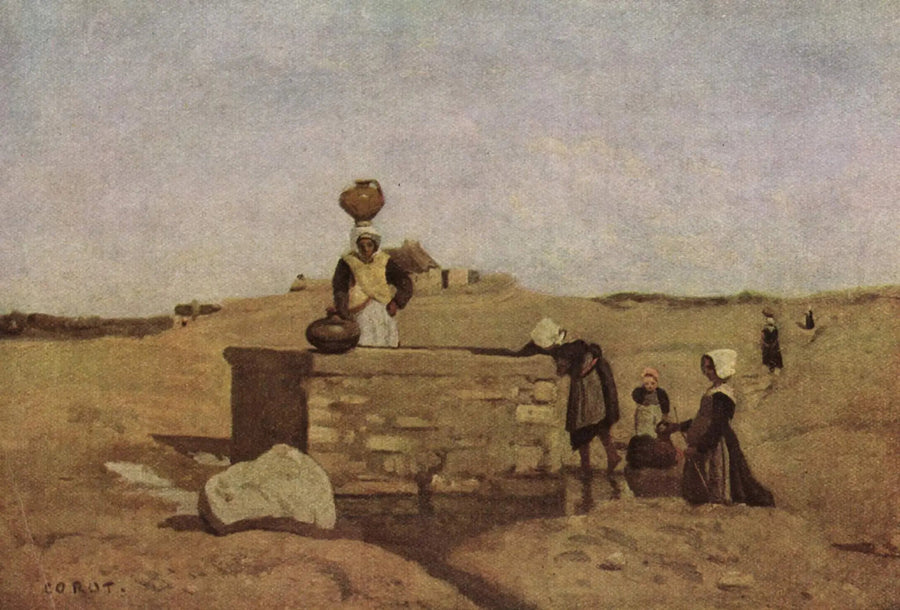 Breton Women at the Fountain - Jean-Baptiste Camille Corot