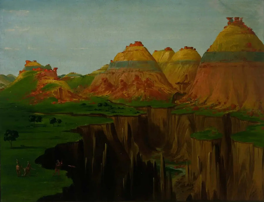 "Brick Kilns", Clay Bluffs, 1,900 miles above Saint-Louis - George Catlin