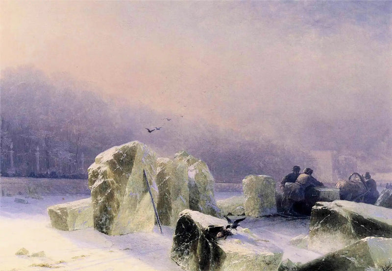 Icebreaker on the frozen Neva in Saint Petersburg - Ivan Aivazovsky