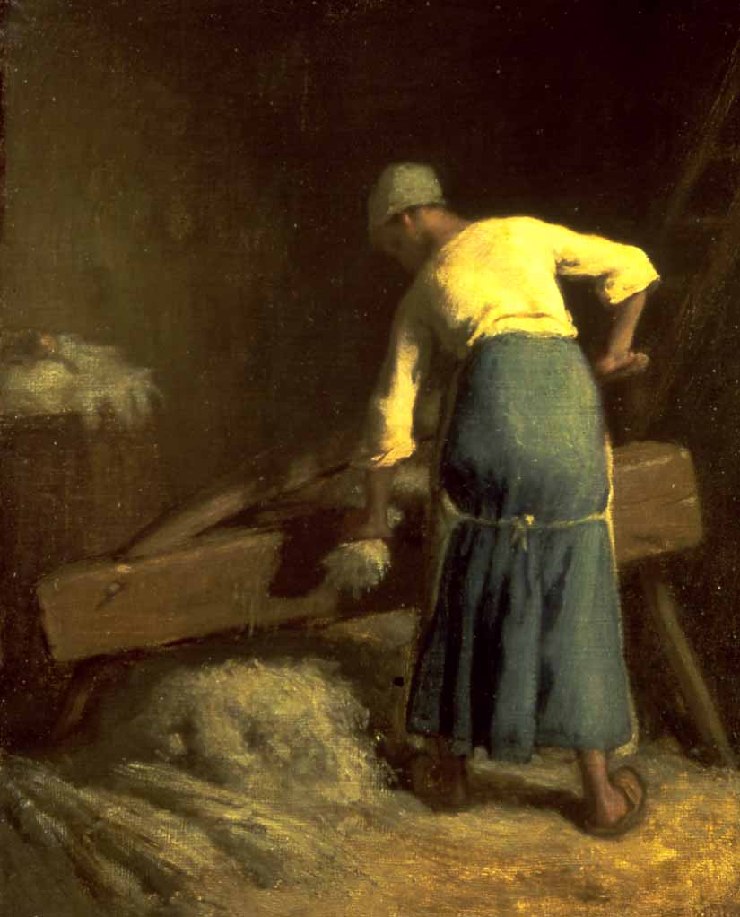 Breaking the Flax - Jean-François Millet