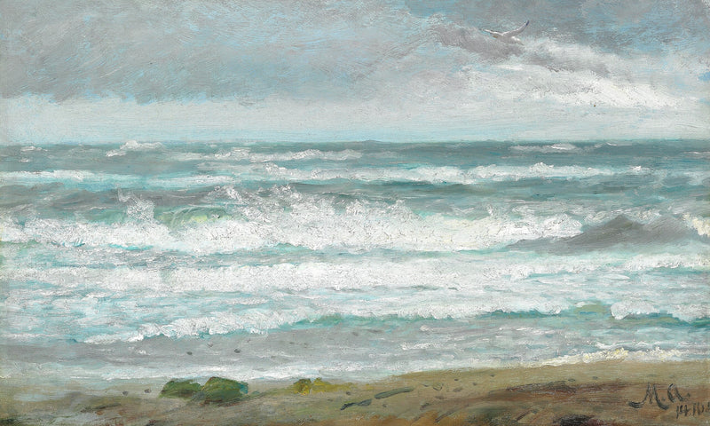 Breaking the waves off Skagen. - Michael Peter Ancher