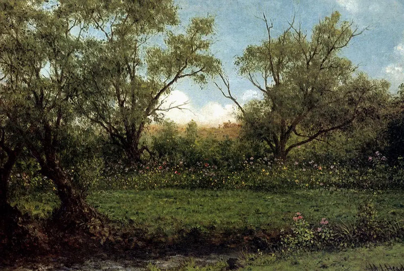 Brookside (Asters in a Field) - Martin Johnson Heade