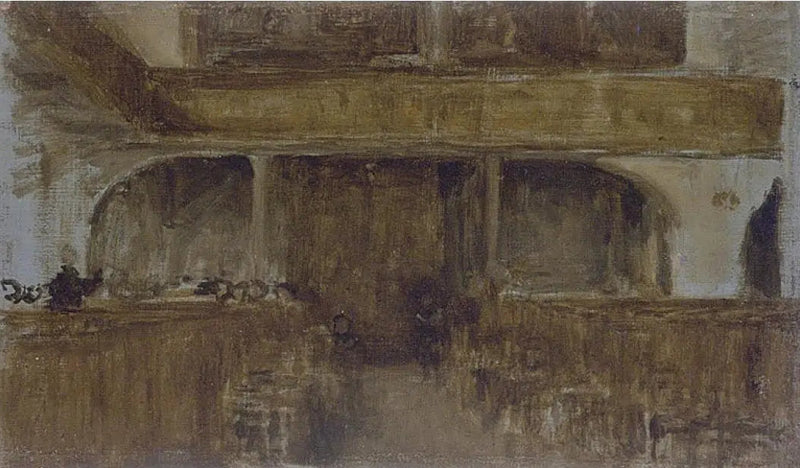 Brown and Gold: The Little Class of the Curé at Sainte-Catherine, Honfleur - James Abbott McNeill Whistler