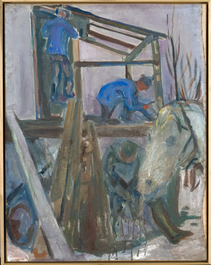 Lumberjacks at Work on the Studio Building - Edvard Munch