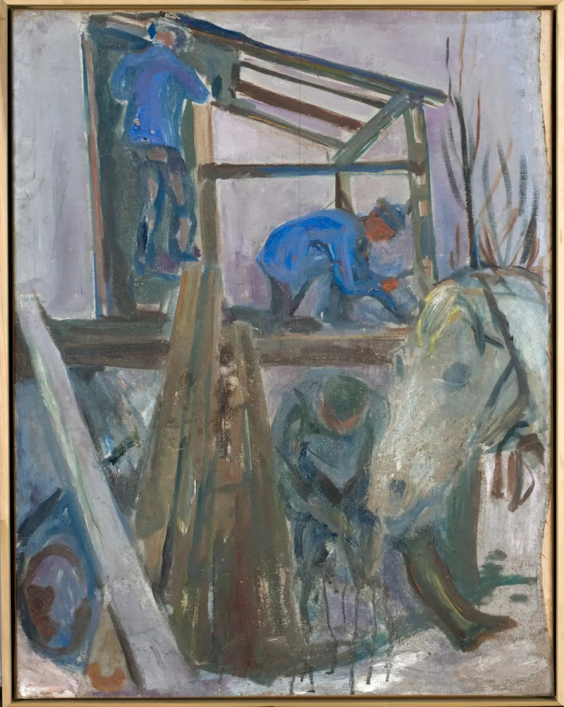 Lumberjacks at Work on the Studio Building - Edvard Munch