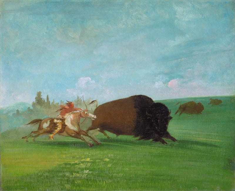 Buffalo Chase, a single death - George Catlin