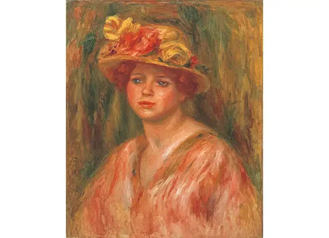 Bust of a Woman in a Red Corsage - Pierre-Auguste Renoir