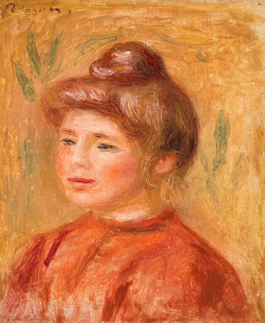 Bust of a Woman in Red - Pierre-Auguste Renoir