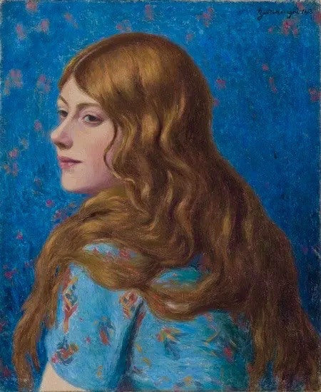 Bust of a red-haired woman in profile - Federico Zandomeneghi