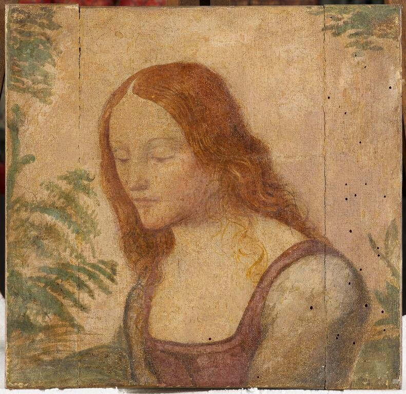 Bust of a young girl with loose hair - Bernardino Luini