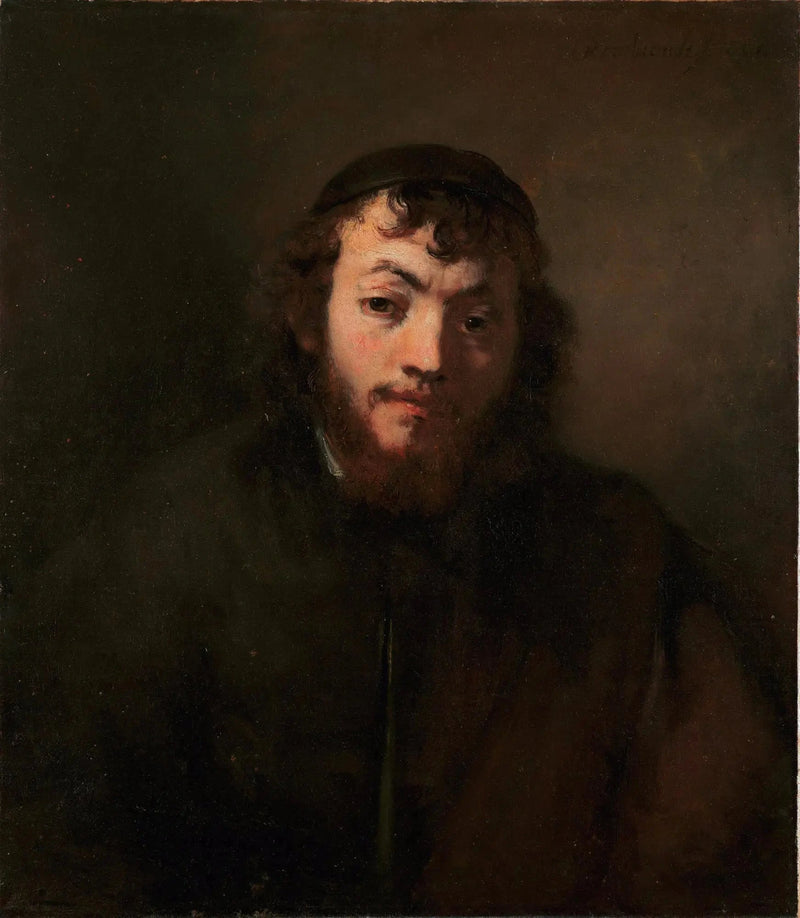 Portrait of a Young Man with Beard and Cap - Rembrandt