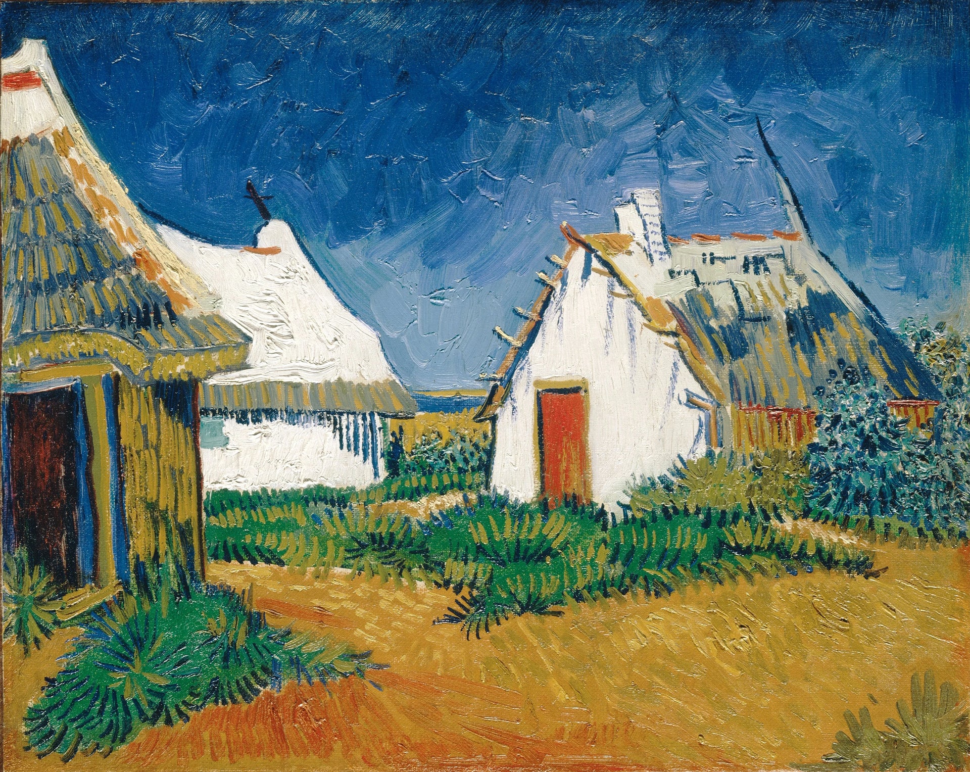 Cabanes blanches aux Saintes-Maries F419 de Vincent van Gogh