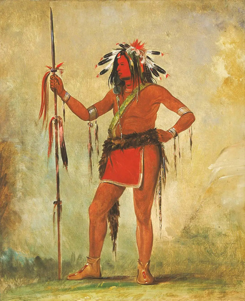 Cáh-be-múb-bee, Celui qui est assis partout, un brave - George Catlin