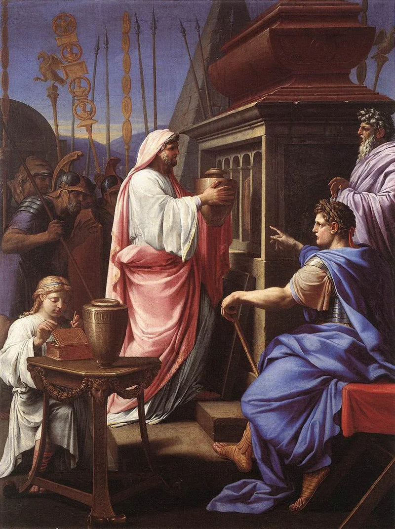 Caligula Depositing the Ashes of His Mother and Brother into the Tomb of His Ancestors - Eustache Le Sueur