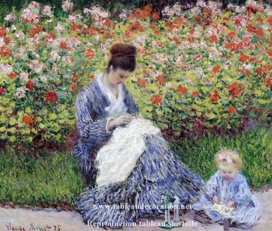 Camille Monet et l’enfant au jardin - Claude Monet - Reproductions de tableaux et peintures haut de gamme