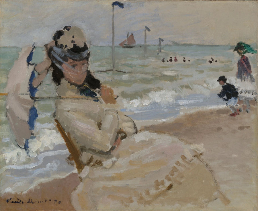 Camille on Trouville beach W160 - Claude Monet