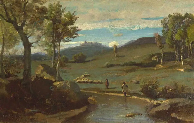 Roman Countryside – Rocky Valley with a Herd - Jean-Baptiste Camille Corot