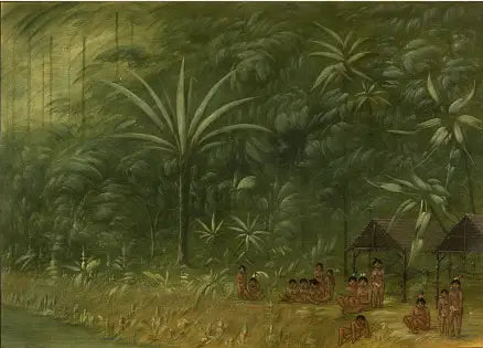 Cocomas Encampment - View towards the shore - George Catlin