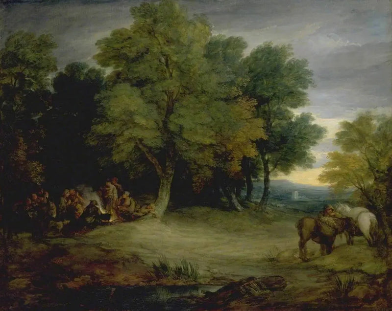 Gypsy encampment, sunset - Thomas Gainsborough
