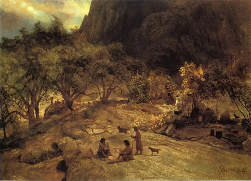 Mariposa Indian encampment, Yosemite Valley, California - Albert Bierstadt