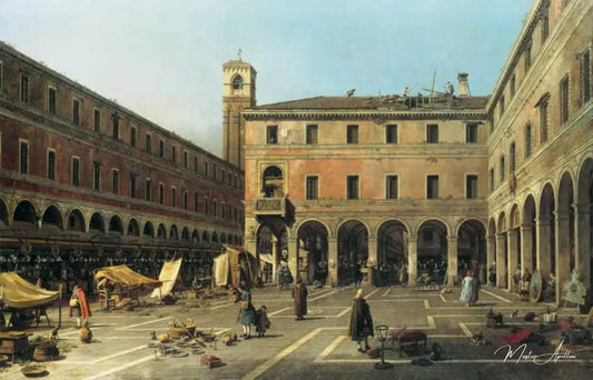 Campo Di Rialto - Giovanni Antonio Canal - Reproductions de tableaux et peintures haut de gamme